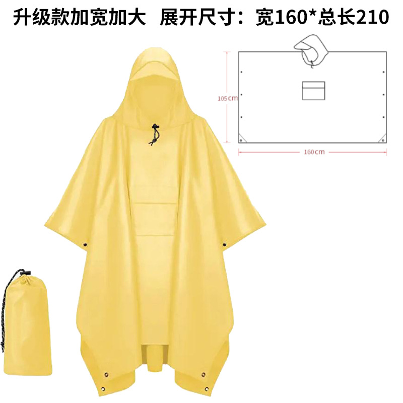 Comercio exterior impermeable al aire libre tres en uno poncho 210T poliéster PU viaje senderismo capa montañismo pesca capa impermeable
