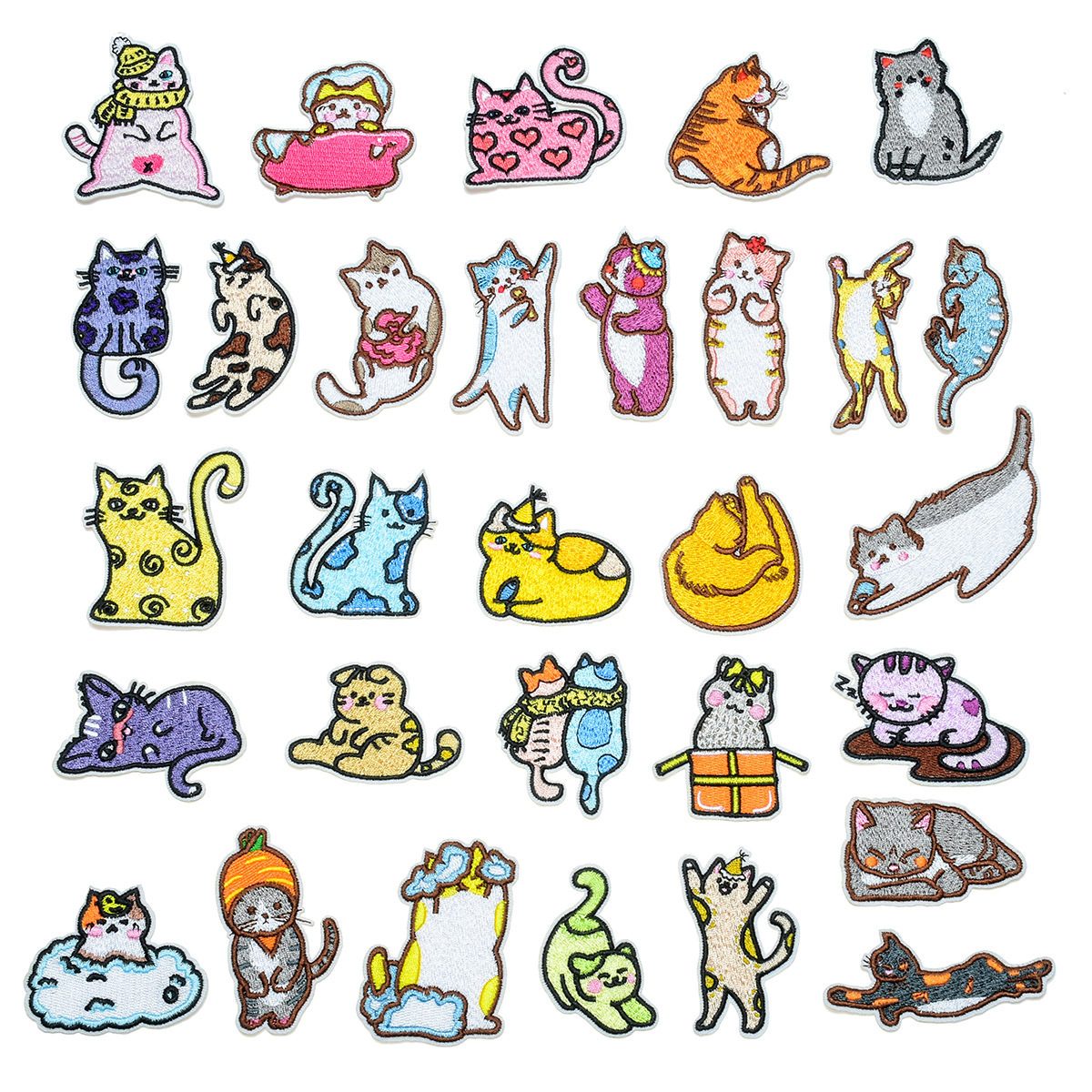 原创可爱动物刺绣布贴包包DIY装饰衣服补丁小猫贴花熨烫现货批发