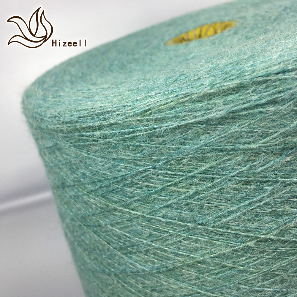 色纺花式纱线弹力拉毛纱12支美拉绒52%再生涤纶有GRS证书色纱现货