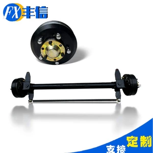 Five-hole oil drum brake front axle assembly, electric four-wheeler front axle, 2-ton load capacity, steering gear assembly