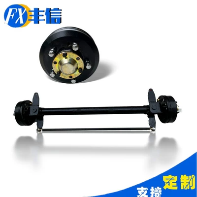 Five-hole oil drum brake front axle assembly, electric four-wheeler front axle, 2-ton load capacity, steering gear assembly (Rear axle)