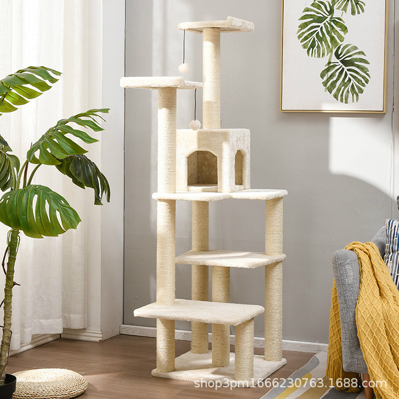 고양이 둥지와 고양이 나무가 하나로 통합된 고양이 등반 프레임 등나무 고양이 등반 땋은 둥지 세이지 고양이 집 고양이 장난감 다층 뚱뚱한 고양이 등반 프레임
