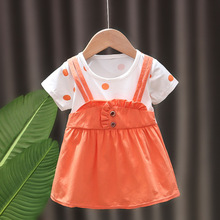 0-2歲女童連衣裙1女寶寶夏季短袖裙2嬰兒童裝公主裙子3小童連衣裙
