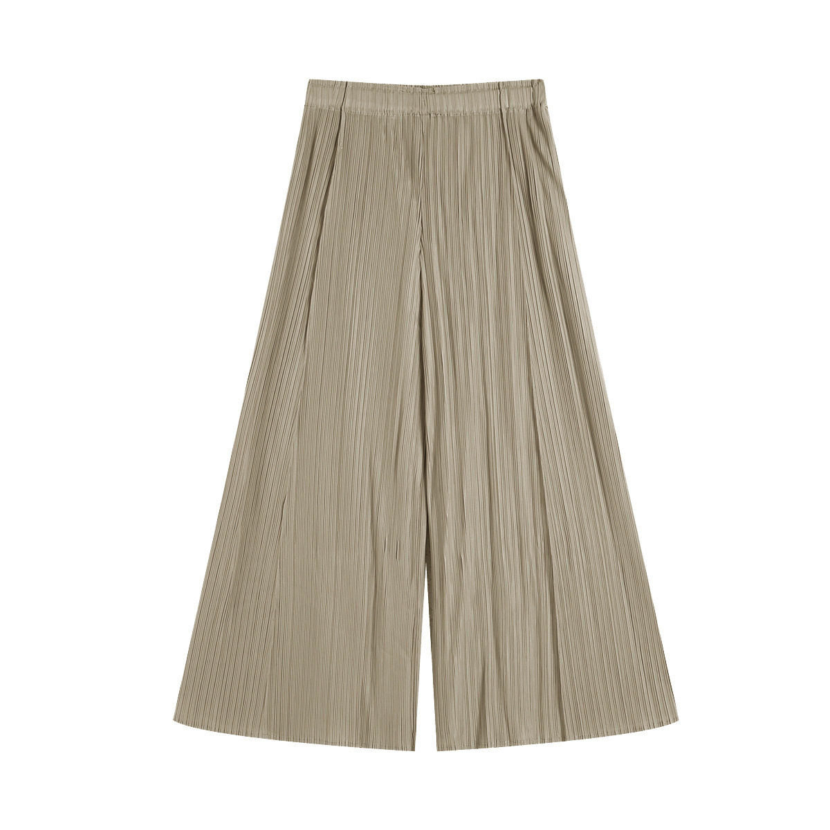 Quần culottes nữ ống rộng cạp cao xếp ly dáng suông dài midi — màu xanh nhạt chi tiết 6
