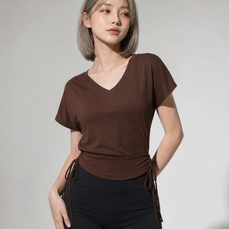 Original Correct Version of the Aloairify Series Sports Top, Loose Batwing Sleeve Yoga T-Shirt, Women's Waist-Cinching Fitness Wear
