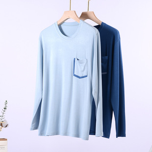 Simple Men's Modal Pajamas Top Single Piece Men's Thin Summer Youth Cool Outer Wear Home Clothes