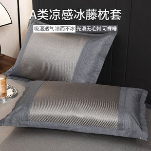 Summer Ice Silk Cool Feeling Ice Rattan Pillowcase Household Pair 48X74Cm Summer Pillowcase Single 2025 New Style
