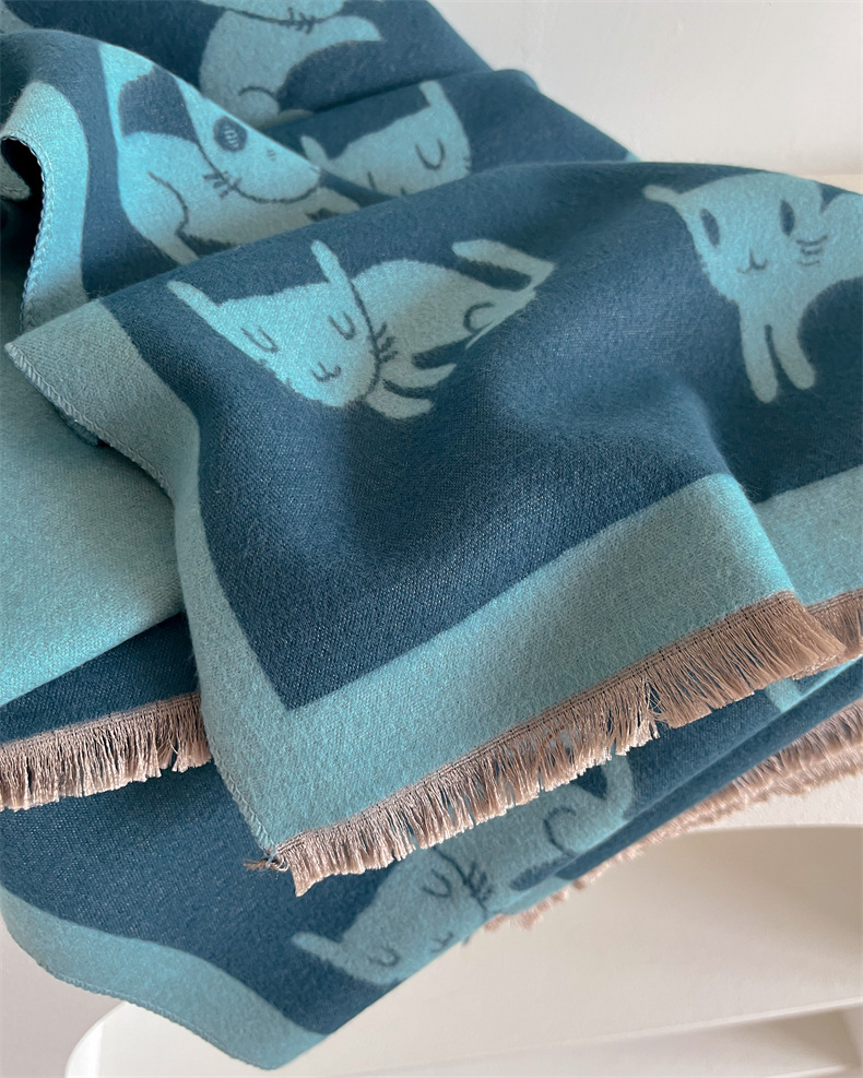 Scialle invernale lungo in jacquard double face con aria condizionata e caldo, in imitazione cashmere, sciarpa personalizzata alla moda per donna_voghion.com