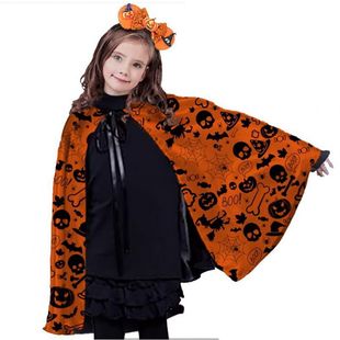 Hoodless Lace-Up Short Cloak Halloween Cloak Cloak Cosplay Pumpkin Suit Cloak Cross-Border Dropshipping