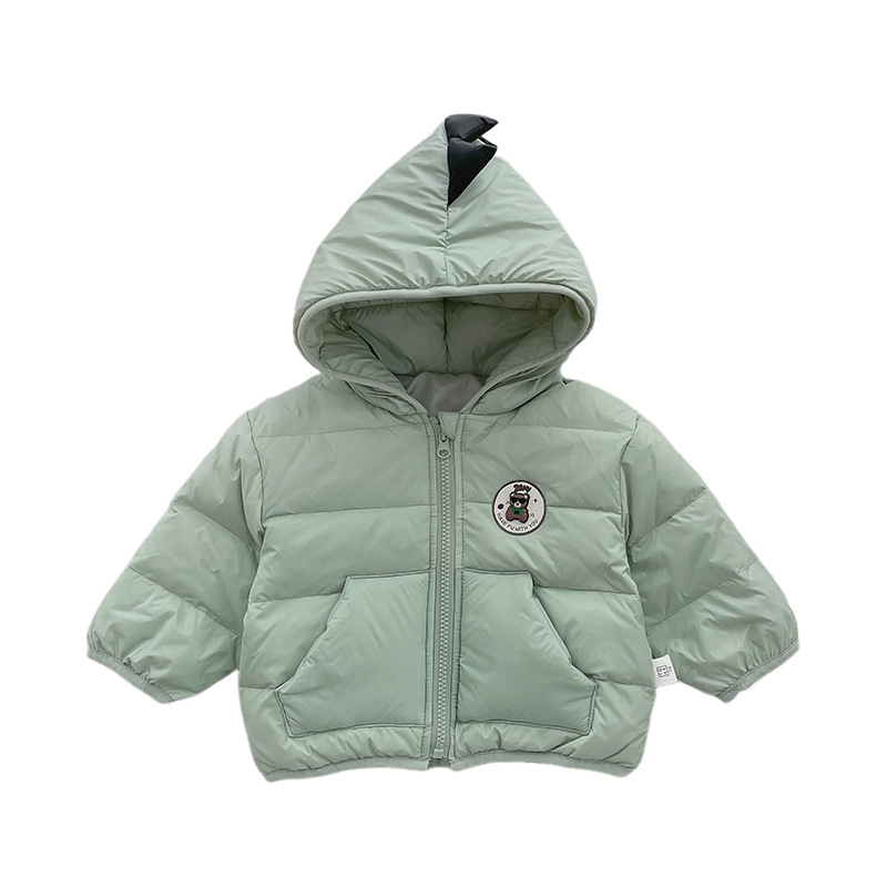 Ropa infantil coreana chaqueta de plumón para niños invierno de aire extranjero chaqueta con capuchón para bebés y bebés con capuchón blanco para calentar aire extranjero
