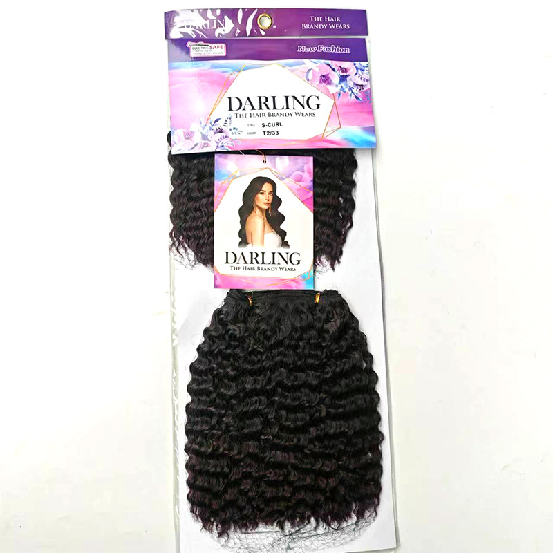 DARLING weavon rizado con peluca de mano de pelo Brazilian straight