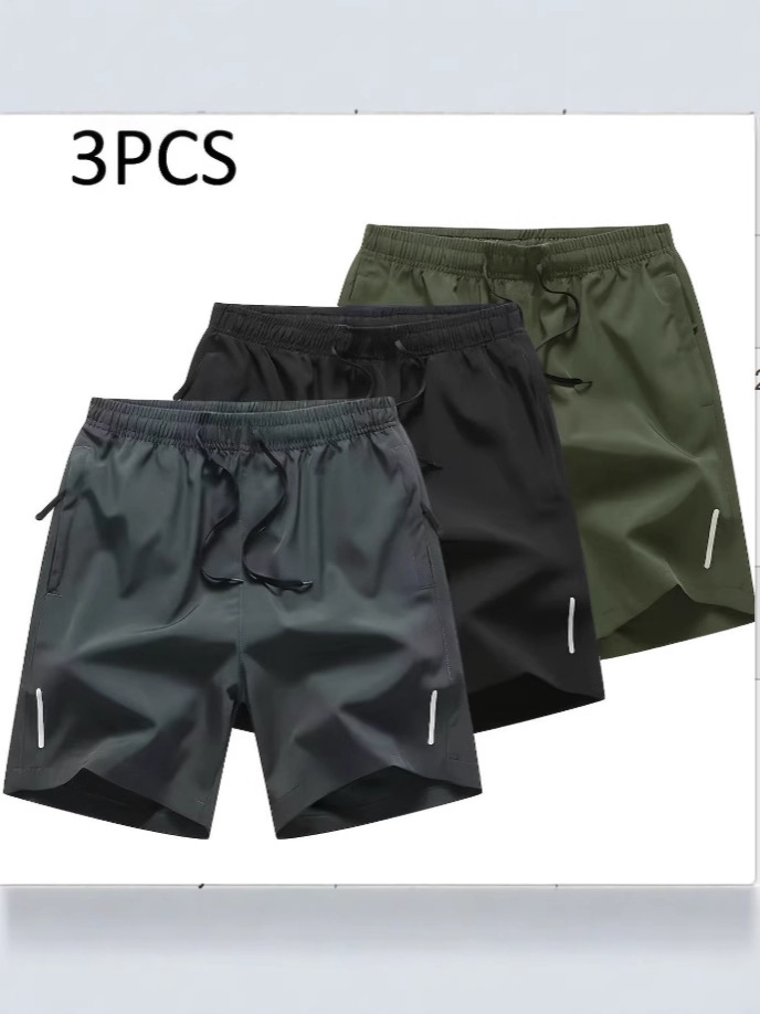 Pantalones Cortos Deportivos para Hombre XXS-3XL de Poliéster con Bolsillo con Cremallera