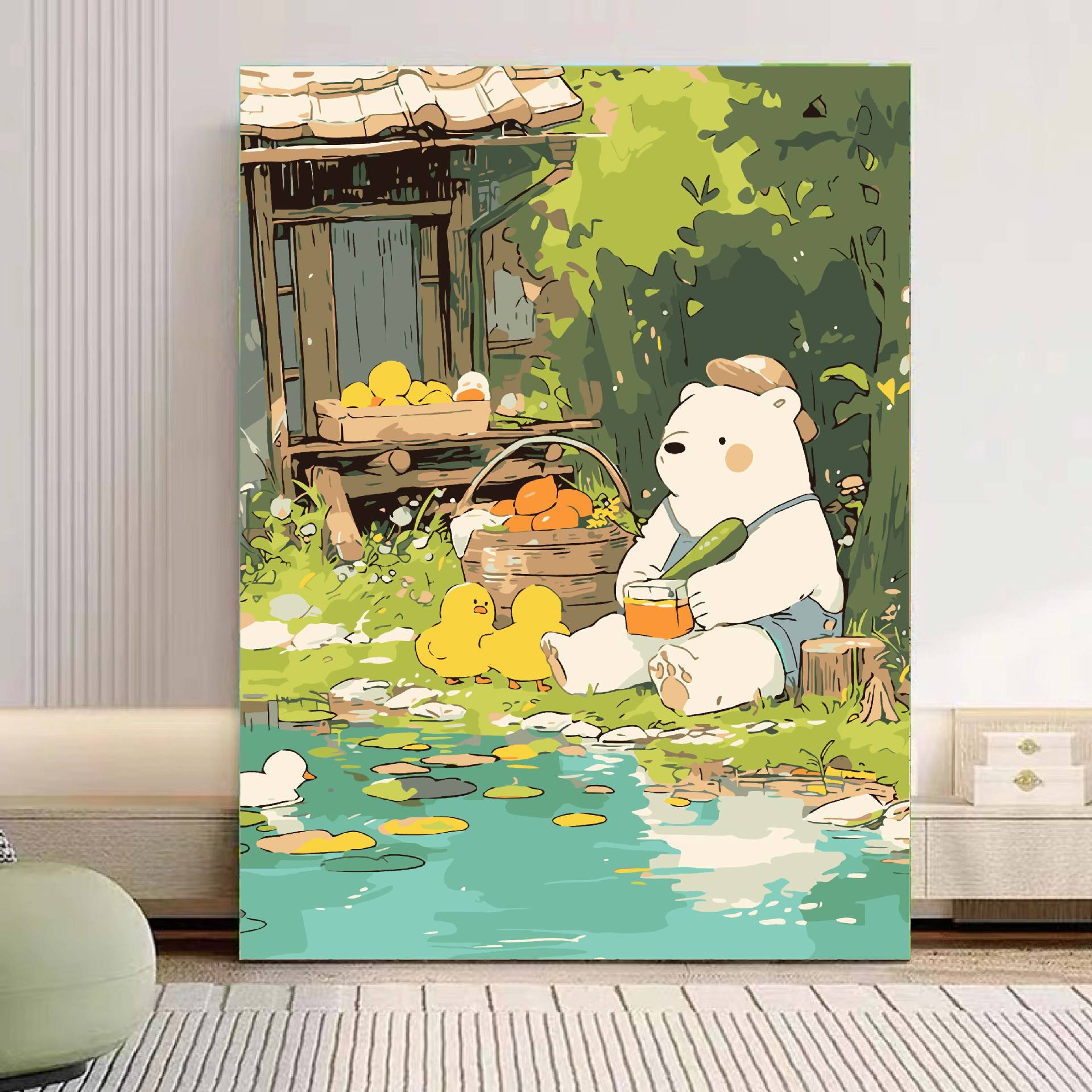 Tempos de verano DIY pintura al óleo digital acrílico relleno dibujo a mano ilustración a mano curar pintura al óleo descompresión