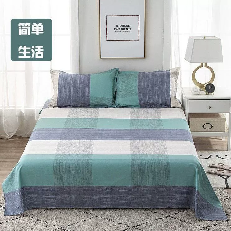 Простыни из чистого хлопка, 100% хлопок, твил, клетчатые полоски, синие студенческие простыни, односпальная двуспальная кровать, 1.68m м