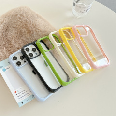 アップル16promaxシンプルキャンディー色iPhone16携帯ケース15透明14溝13転倒防止女
