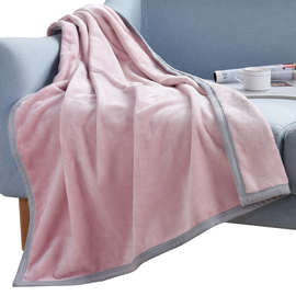 小毛毯被子盖腿午休毯子厚冬季办公室午睡毯珊瑚绒沙发毯学生盖毯
