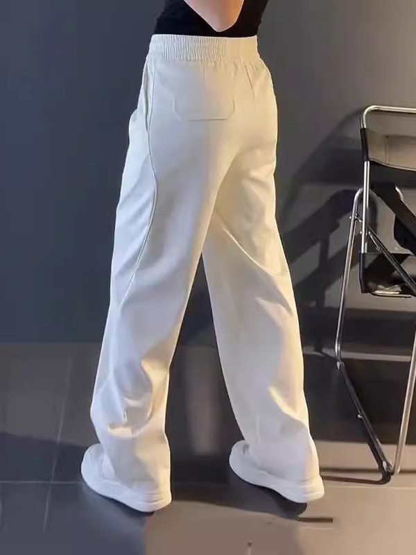 New Men's Casual Pants with Drape, Wide-Leg Slouchy Pants, Loose Breathable Straight-Leg Sweatpants, Versatile Trendy Long Pants
