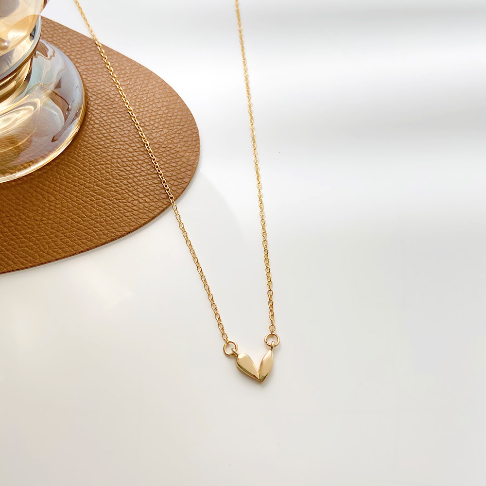 new small heart pendant copper necklace