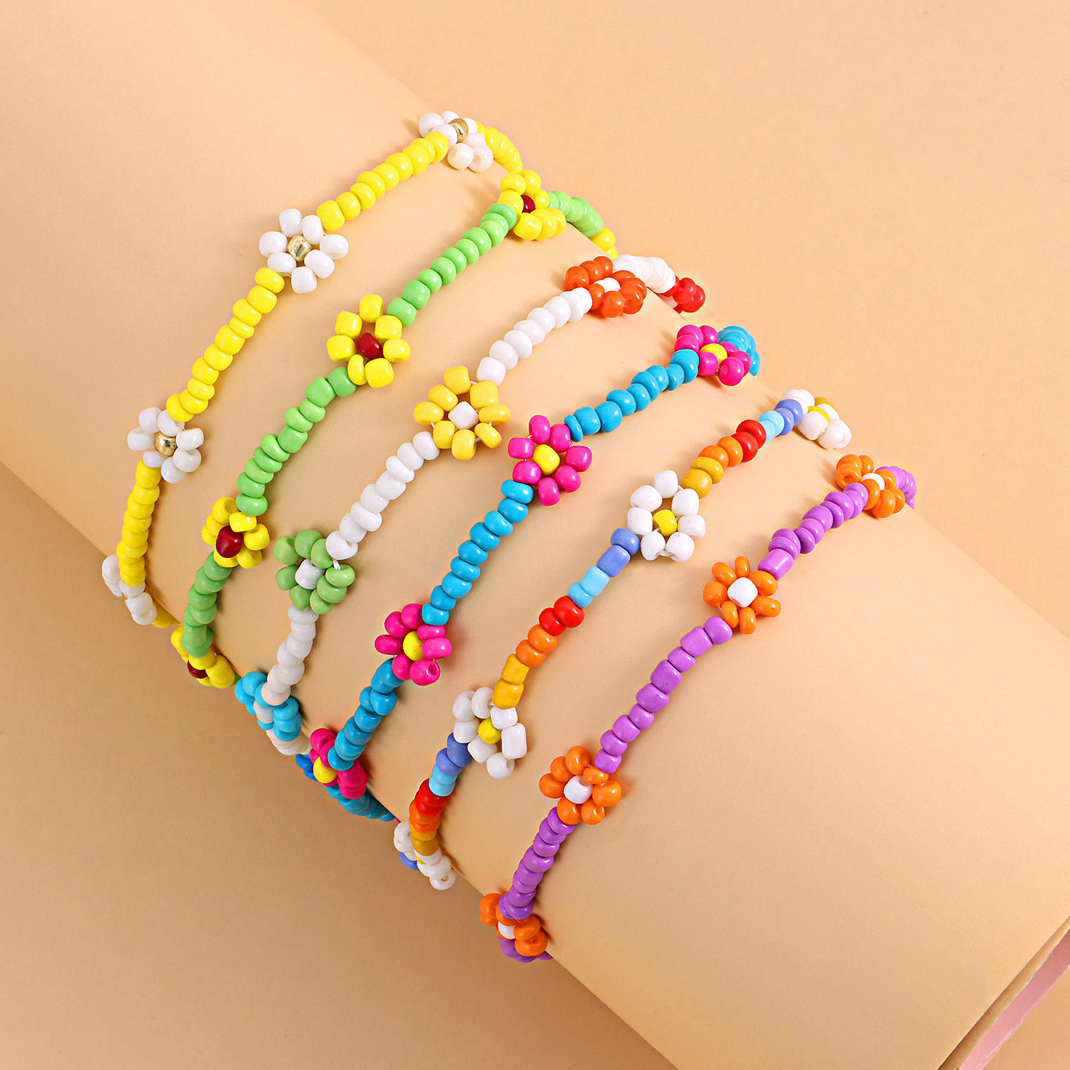 Fashion Flower Beaded Anklet