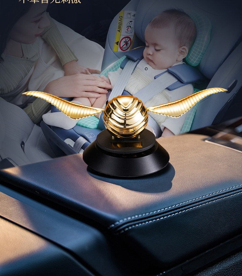 Golden Snitch Car Fragrance 2025 New Model Car Interior Decoration Smart Ornament Solar Powered High-End