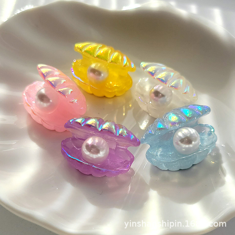 Resin simulation shell pearl accessories DIY jewelry hairpin cream glue shoe buckle decoration material handmade material diy