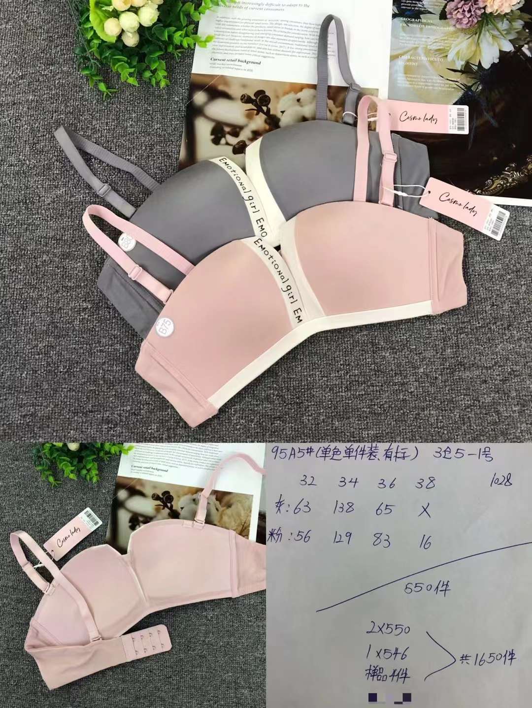 Filipino brillante sujetador ropa interior sin costuras medio grueso de alta calidad se reunieron multi-color multi-tamaño sujetador inalámbrico al por mayor