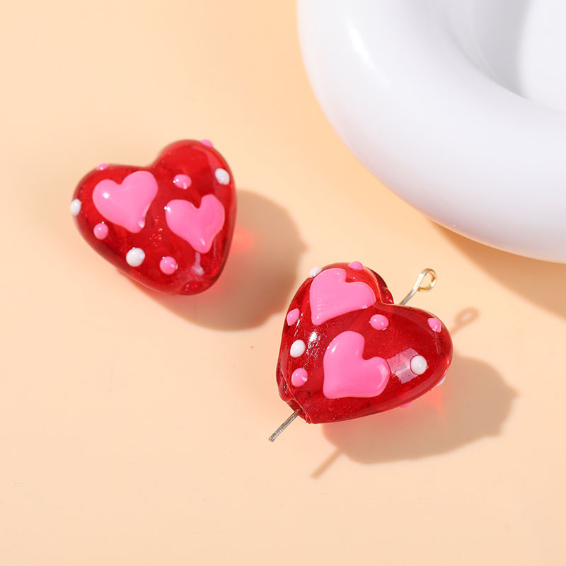 10g Weight Pendant, Beads Jewelry Making Type 20mm Jewelry Making Size DIY Jewelry Accessories Classification 1 Piece Quantity Glass Material Heart Shape Pattern Enamel Design Sweet Style 1 Piece 20mm Glass Heart Shape DIY Jewelry Accessories Pendant Beads 8