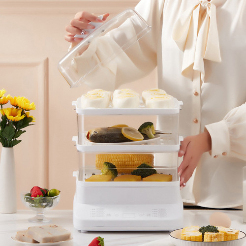Good lady electric steamer home breakfast multi-functional three-layer large-capacity steamer automatic power-off steamer electric steamer