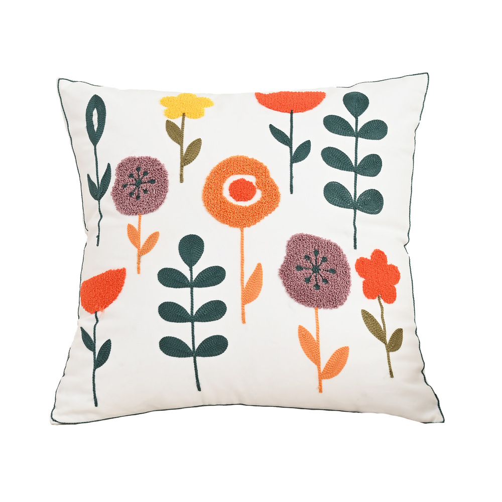 Nordic ins sala de estar toalla bordada sofá almohada cojín pequeño modelo fresco habitación almohada de respaldo de cabecera funda de almohada