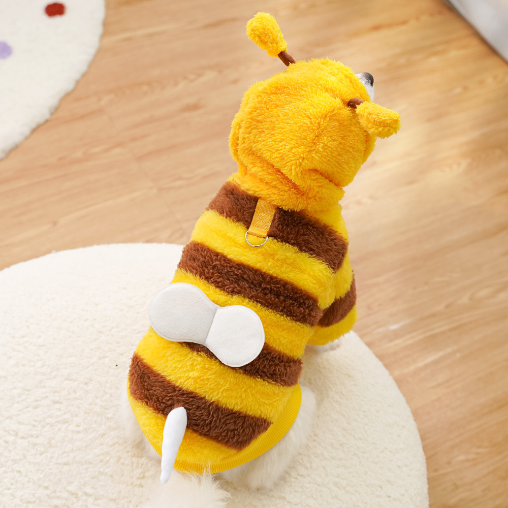 Dog cat clothing, autumn winter pet supplies, can be used pull bees and add plush to transform clothes_voghion.com