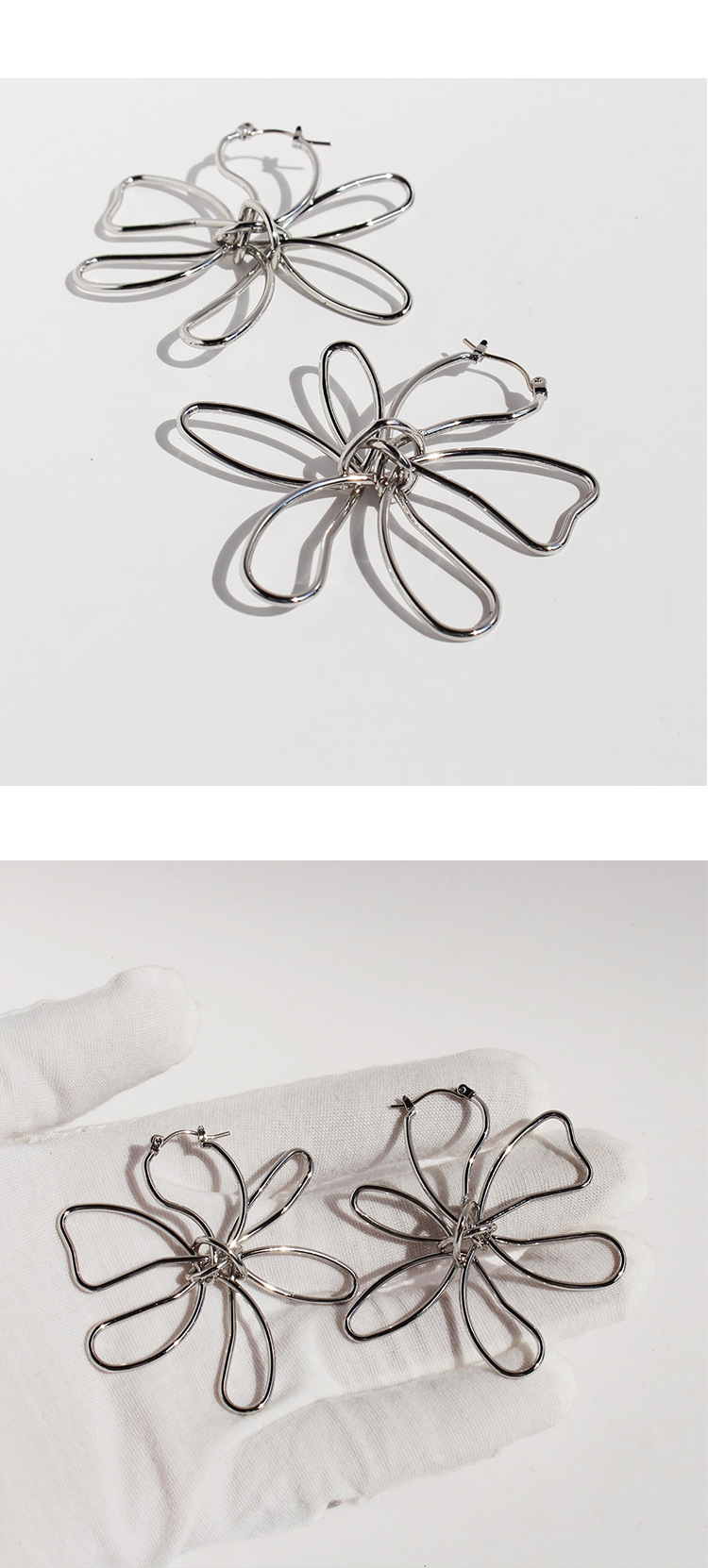 Flower Pattern Women's Gender 1 Pair Flower Brass Ear Studs For Women's