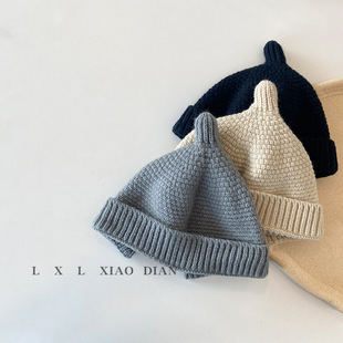 Baby Pacifier Hat Autumn and Winter Baby South Korea Boys and Girls Baby Super Cute Cute Wool Knitted Pullover Pointed Cap