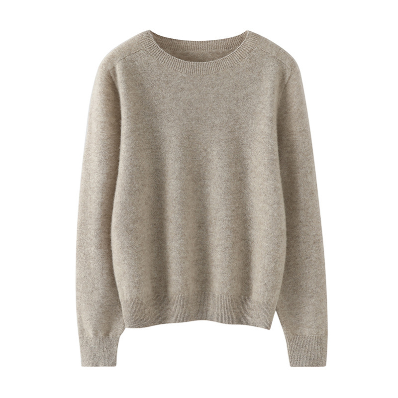 100% Pure Cashmere Sweater for Women, Round Neck Knitwear, Ready-To-Wear, Knitted Base Layer Sweater, Warm, Soft, Loose Fit, Inner Layer