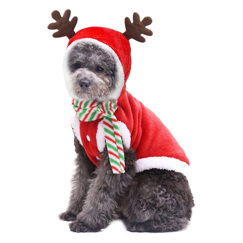Otoño e Invierno franela caliente festivo de comercio exterior para mascotas gato ropa para perros ELK Navidad Año Nuevo suministros de vacaciones