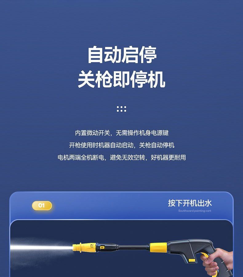 Ultra-High-Pressure High-Power Cleaning Machine 220V Household Commercial Car Washing Machine Supercharged Portable Water Gun Car Washing Artifact