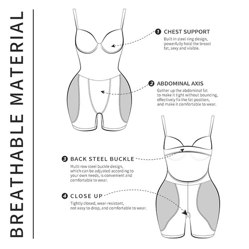 Push-up bra, thickened crotch and fat buttocks, perforated sponge pad, body shaping, belly control, suspender belt, one-piece corset D1409