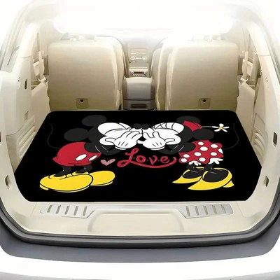 Avtomobil döşəmə paspasları, Trunk Wear-Resistant Easy Care Stain-Resistant - cute-mickey-mouse-03-75100cm-crystal-velvet
