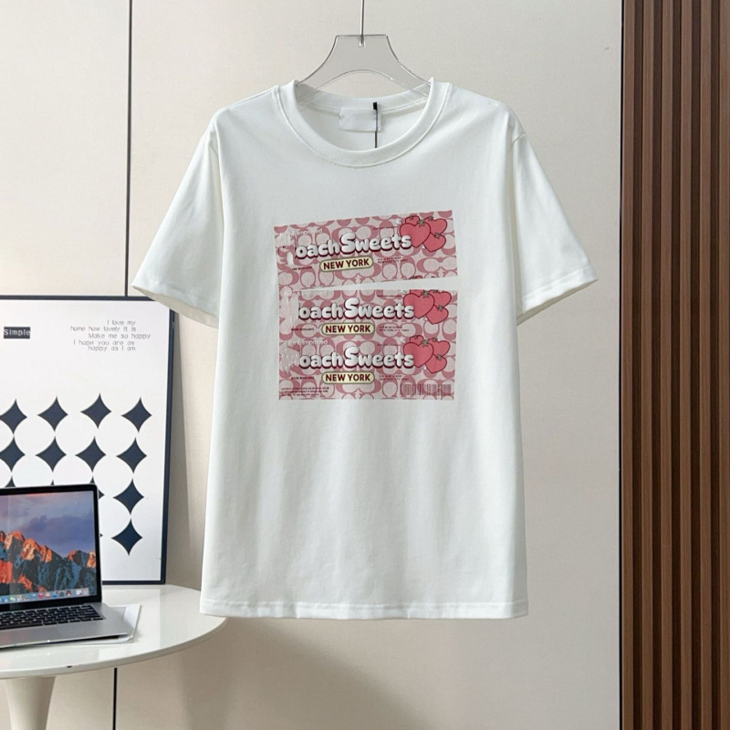 Ch Koujia Summer Classic Monogram Square Candy Print Casual Loose Versatile Couple Style Round Neck Short-Sleeve T-Shirt