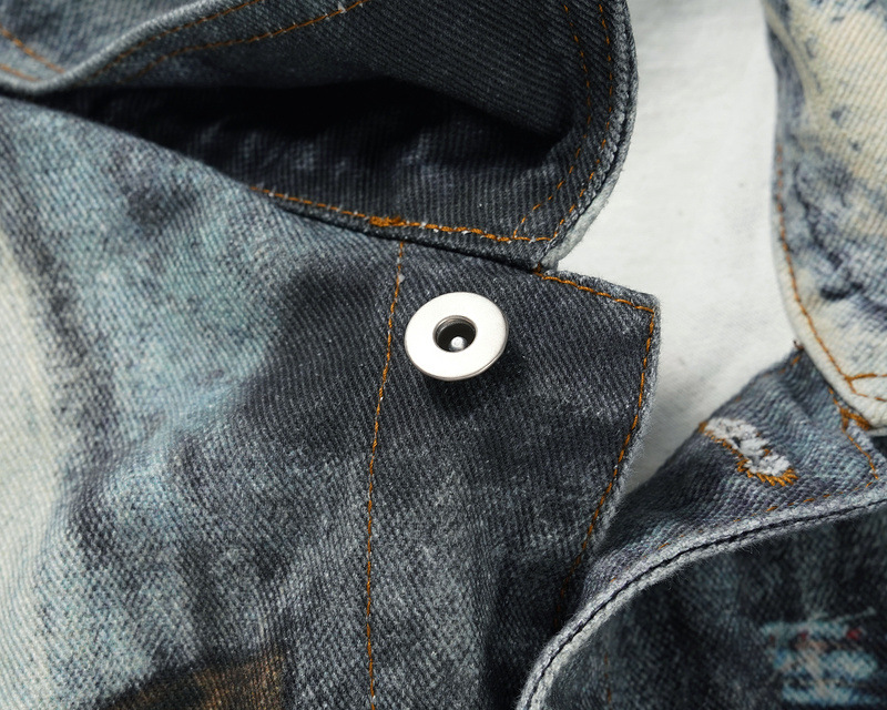 Foreign Trade European And American High Street Fashion Unisex Washed AC Same Style Printed Jacket Basic Denim Clothing_mkmklike.com