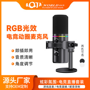 Manufacturer's Dynamic Computer USB Microphone Desktop Desktop E-Sports Rgb Recording Microphone Anchor Live Broadcast Karaoke