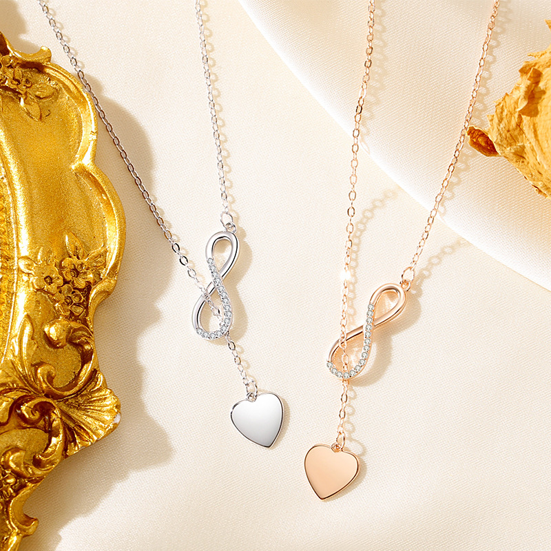 925 plata amor eterno cadena de clavícula simple y elegante collar de amor 2024 nuevo collar rojo neto femenino