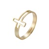 Golden adjustable ring stainless steel, European style, pink gold, on index finger