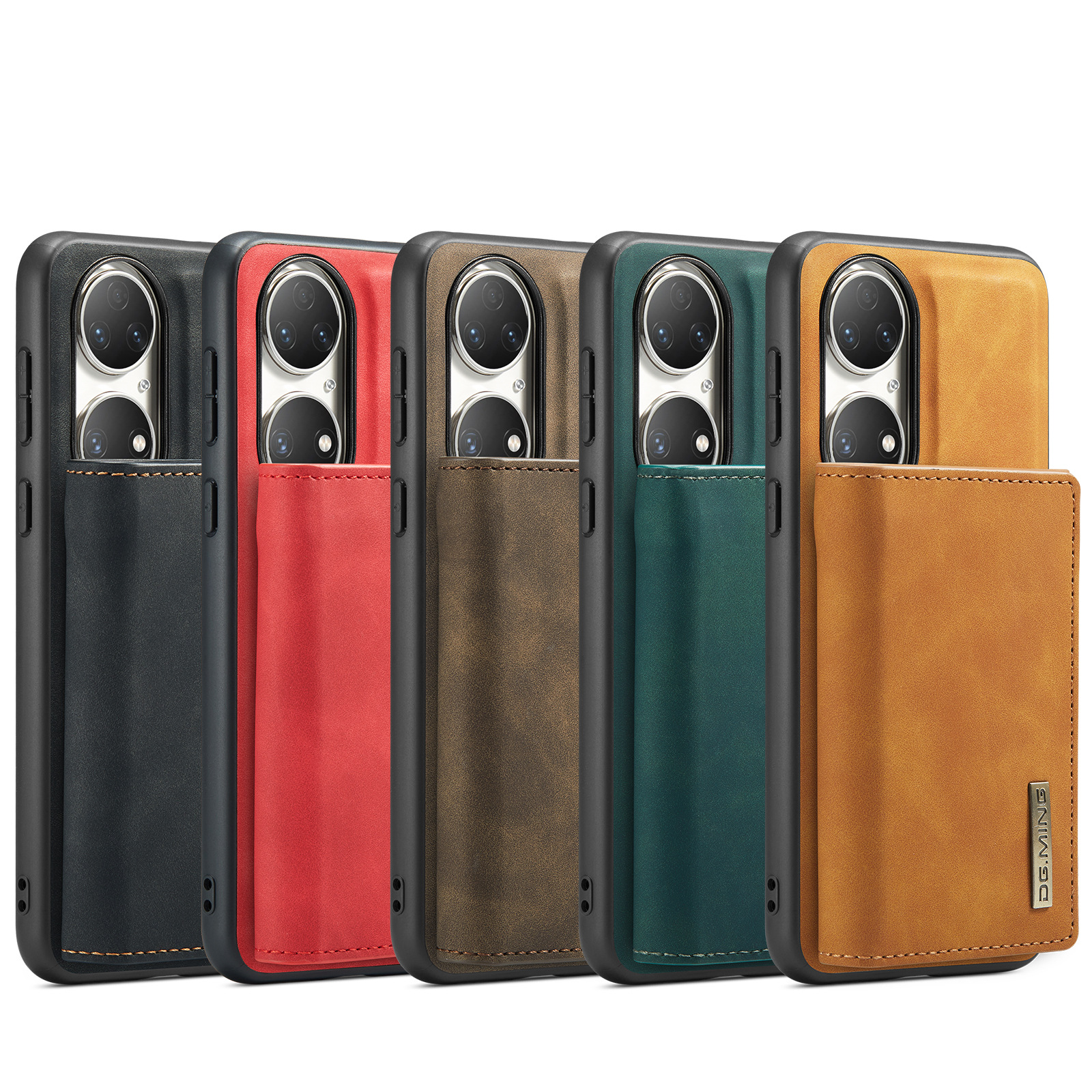 Custodia protettiva in pelle con portafoglio magnetico a ventosa serie M1 per Huawei P50 P50 Pro 2 in 1 custodia per telefono con portafoglio diviso_voghion.com