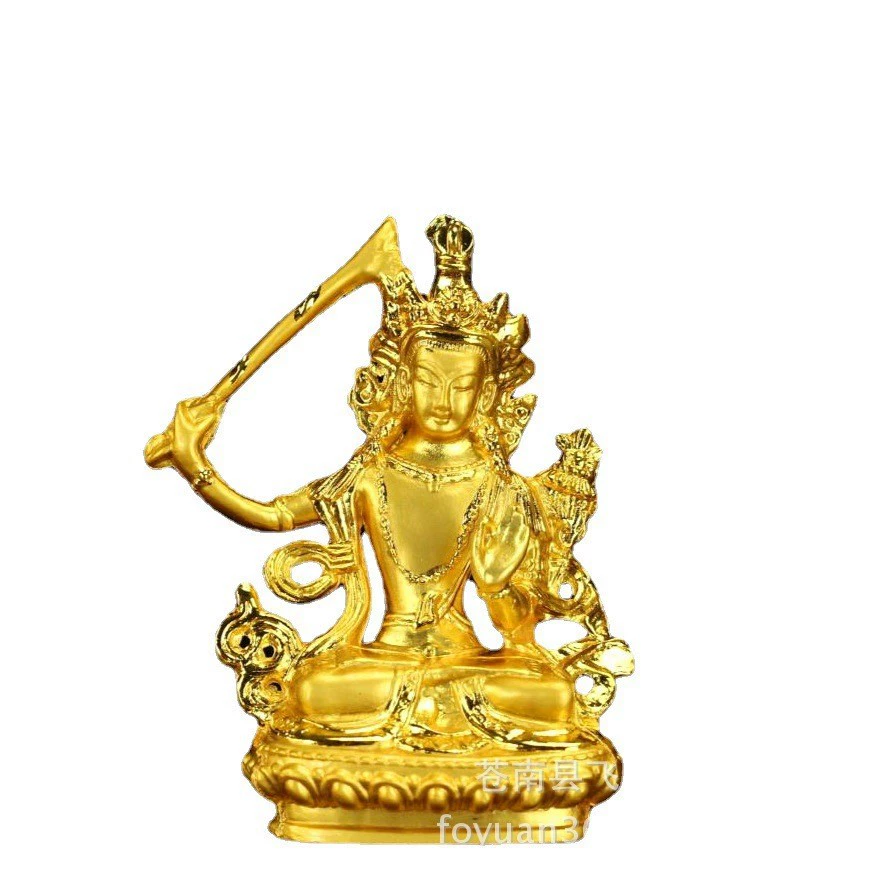 Nepal craftsmanship double -color gold plating alloy Manjushri Bodhisattva wholesale