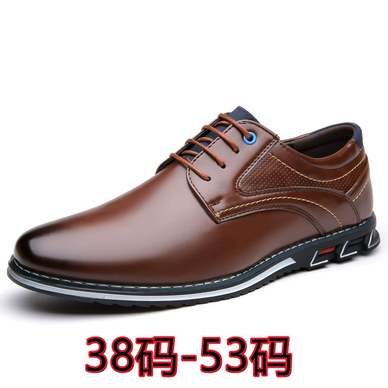 Трансграничная внешняя торговля мужская обувь большого размера от 38 до 53 Мужская кожаная обувь в штучной упаковке или сумке может быть расширена и удобрена производителями