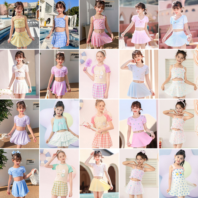 Children's summer fashionable swimwear with bow