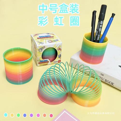 Medium size rainbow circle street stall hot selling toys wholesale 6.5*6. Rainbow circle children's spring circle play magic hula hoop
