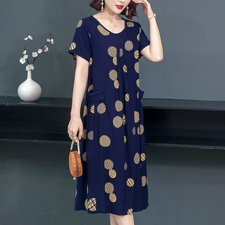 特大码300斤中老年棉绸连衣裙女中长款加肥加大200斤胖妈妈装裙子