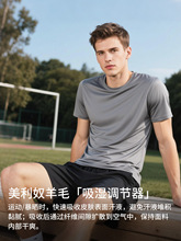 新款美利奴羊毛速干衣男短袖T恤户外运动登山徒步跑步莱赛尔天丝