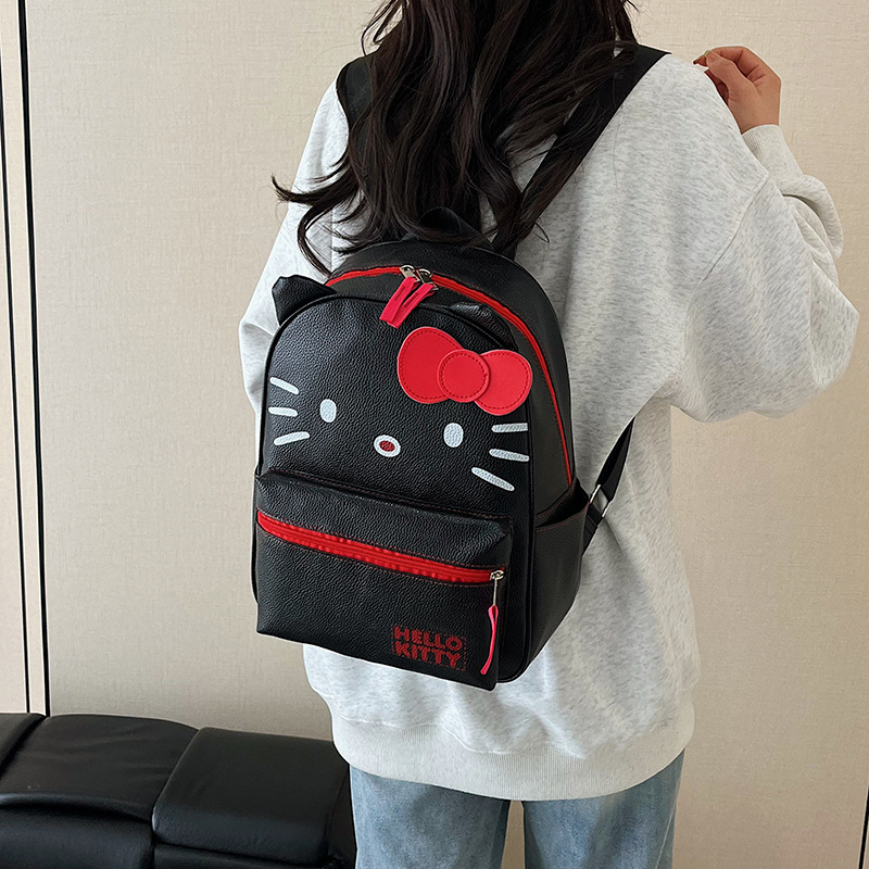 Hellokitty lindas mochila de estudiantes, mochila de caricatura de gatos, ligera y versátil, mochila de tendencia de chicas
